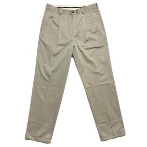 Brooks Brothers Pants Mens 36x34 Beige Elliot Advantage Chino Pleated Preppy 90s